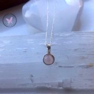 Rose Quartz Sterling Silver Wire Wrapped Pendant